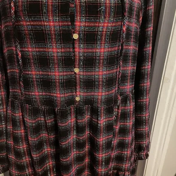 Loft Shimmer Plaid Tiered Dress - Picture 6 of 16